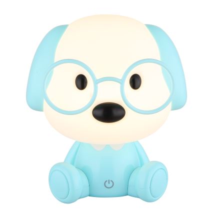 Globo 21761B - Luz nocturna infantil LED recargable y regulable PUPPY 1 W/5 V 500 mAh azul